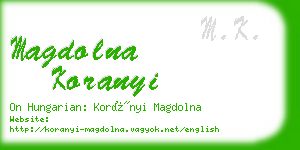 magdolna koranyi business card